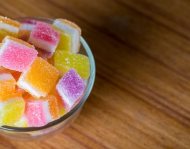 A bowl of colorful gummies