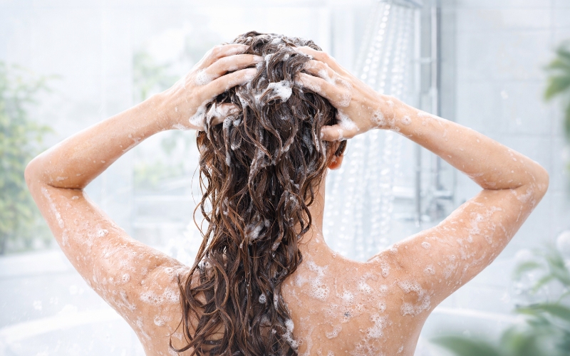Surfactants in shampoo can help remove oil.